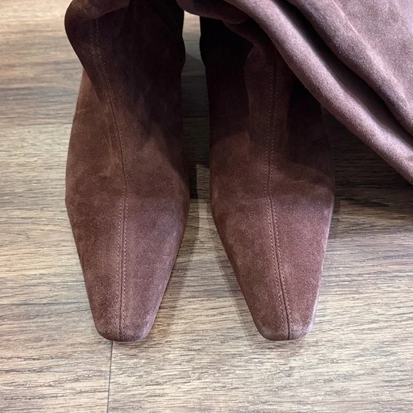 STAUD Brown Suede Knee-High Boots - Picture 6 of 8
